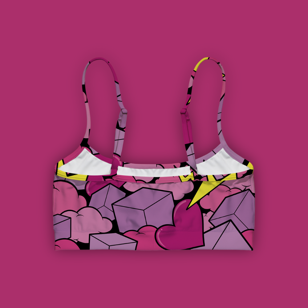 Brassière Bretelles Droites Rose Électrique