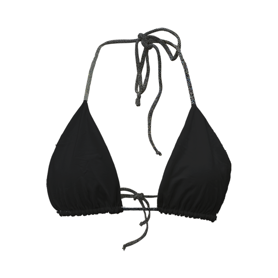 Top Triangle noir pailleté / noir