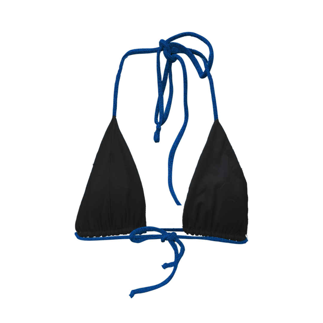 Top Triangle Bleu Pailleté / Noir