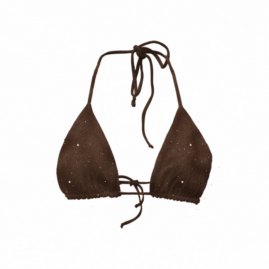 Top Triangle Bronze Pailleté / Noir
