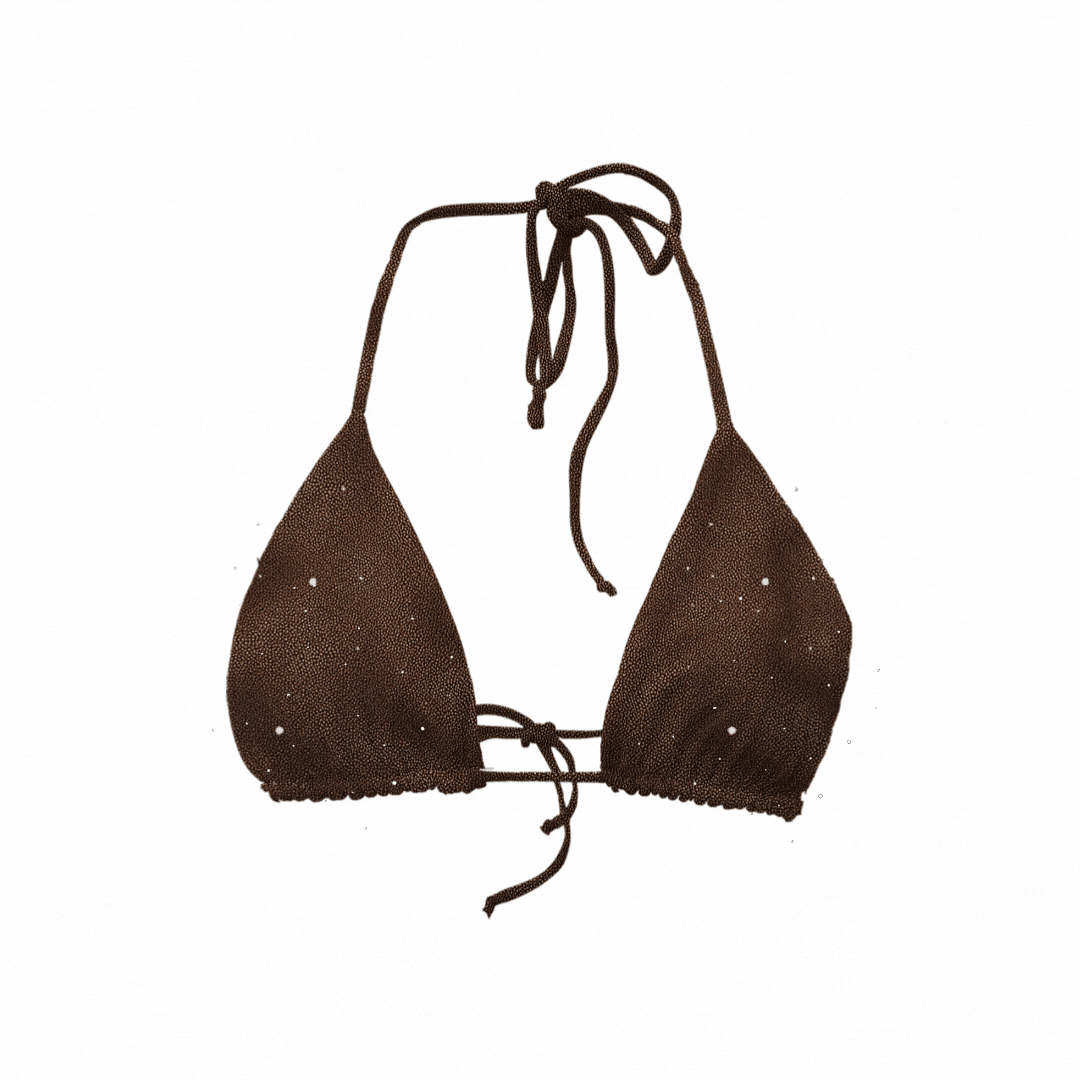 Top Triangle Bronze Pailleté / Noir